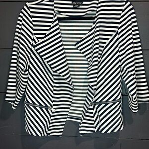 City Chic Monochrome Striped Top